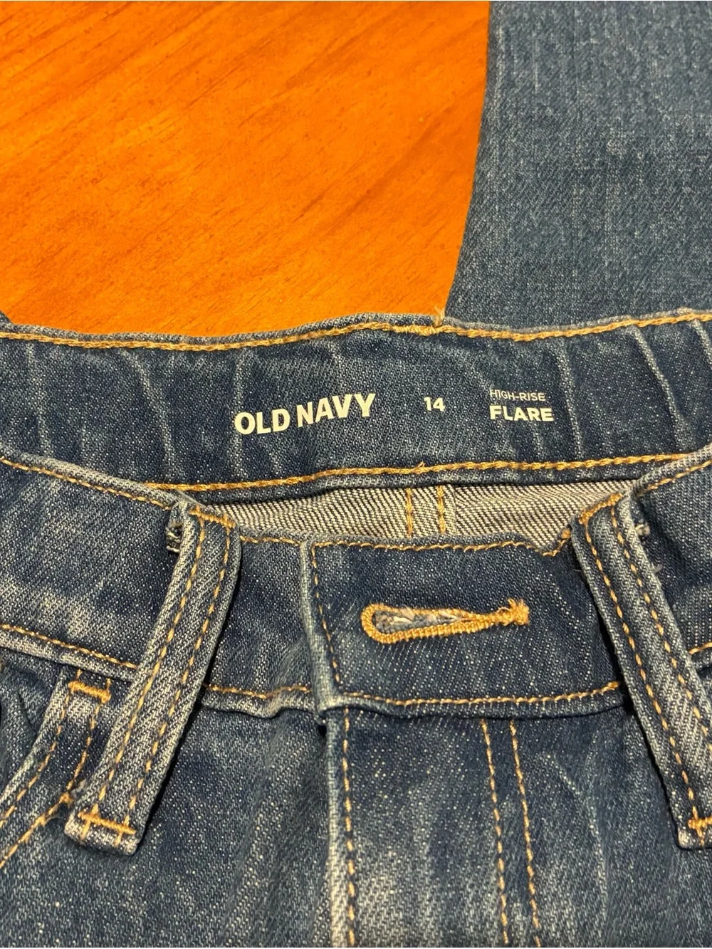 Old Navy Dark Blue Jeans with Multicolor Floral Embroidery